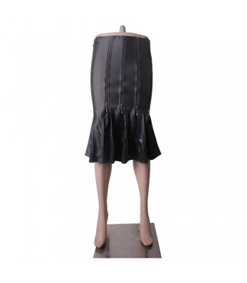 Women Gothic Skirt Fishtail Black Leather Skirt For Sale